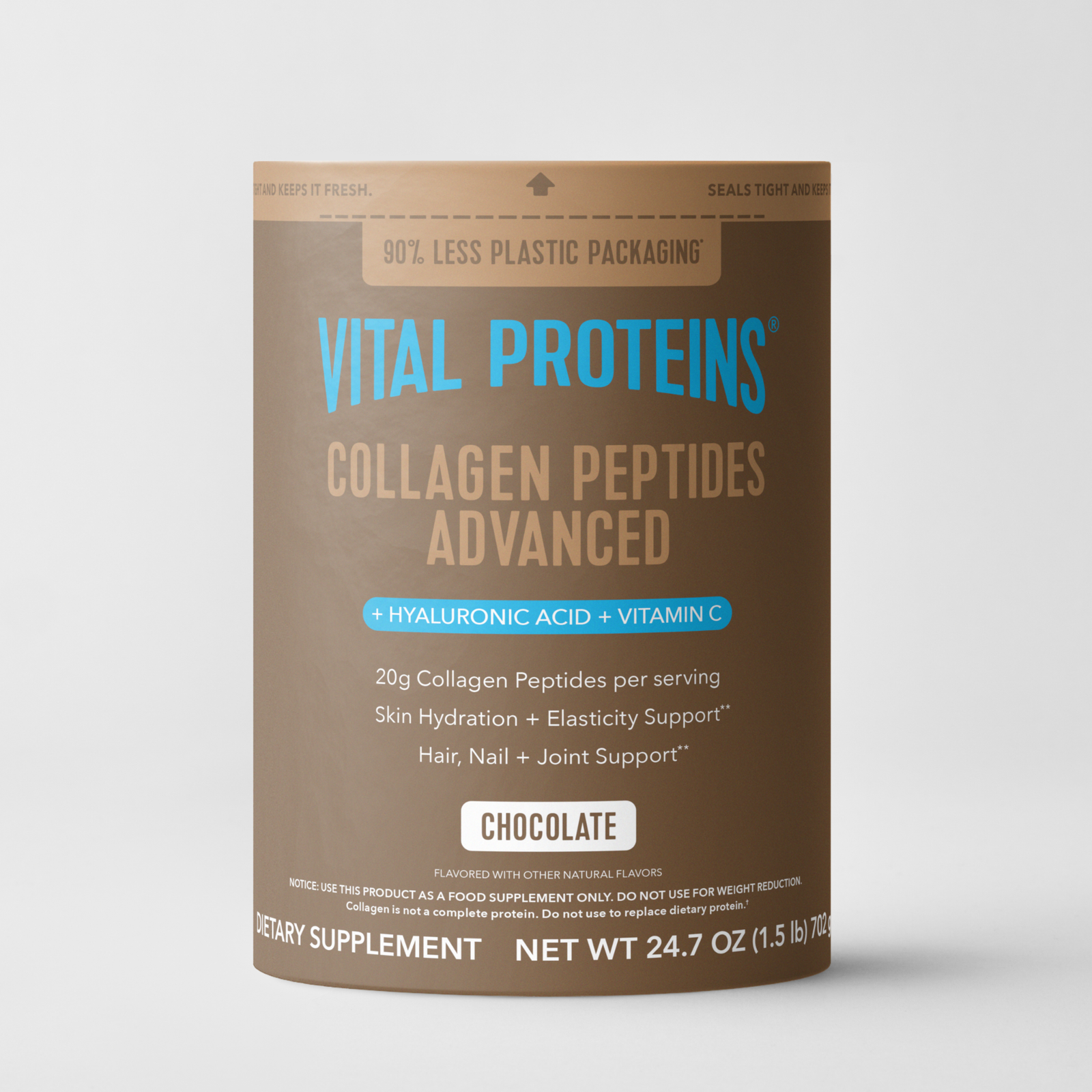 1_HERO_CPAC20oz Chocolate Collagen Peptides Advanced - with Hyaluronic Acid & Vitamin C - Image 1